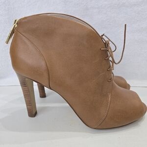 Louise et Cie Brown Peep-Toe Heeled Ankle Boots